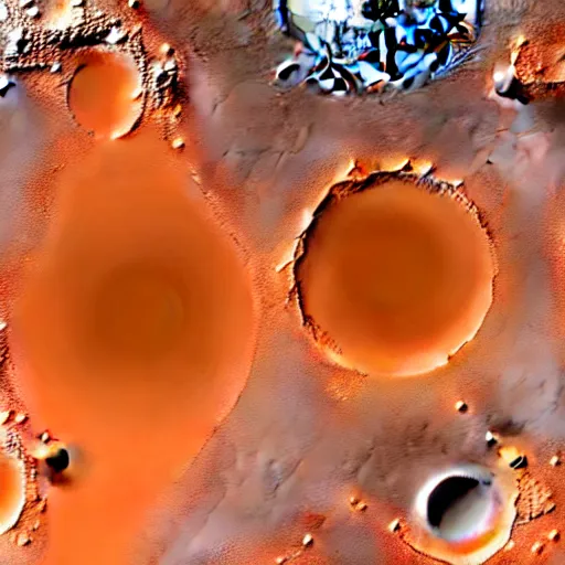 Image similar to Korolev city inside of Korolev crater on Mars, satellite view