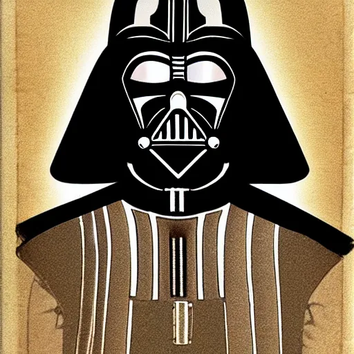 Prompt: darth vader schematic drawn by da vinci - n 9