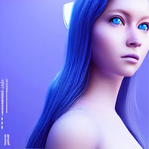 Prompt: “hyperrealistic ultra detailed unreal engine 5 RTX raytracing nvidia hairworks render of portrait of the most beautiful girl with blue eyes. futuristic. very high detailed. By Charli Amani. By Tsubasa Nakai. Photorealistic render”