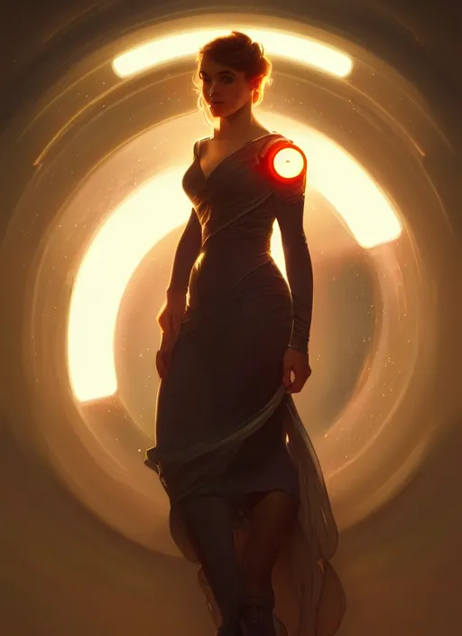 Image similar to full body portrait of girl, chemisty, sci - fi, glowing lights!! intricate, elegant, highly detailed, highly detailed face, digital painting, artstation, concept art, smooth, sharp focus, illustration, art by artgerm and greg rutkowski and alphonse mucha, 8 k