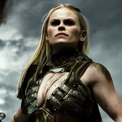 Image similar to anna paquin as a warrior in a dystopian future