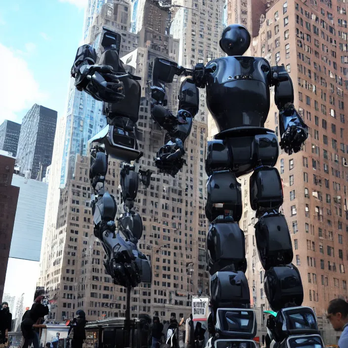 Prompt: Gigantic Joe Biden Robot Cyborg!, Attacking NYC