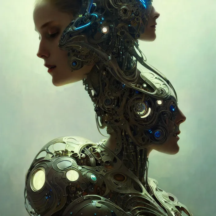 Image similar to organic cyborg, diffuse lighting, fantasy, intricate, elegant, highly detailed, lifelike, photorealistic, digital painting, artstation, illustration, concept art, smooth, sharp focus, art by john collier and albert aublet and krenz cushart and artem demura and alphonse mucha