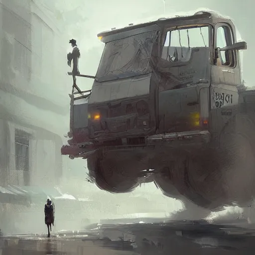 Prompt: 🚚, digital Art, artstation, Greg rutkowski, Trending artstation,