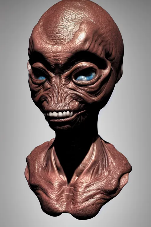 Image similar to an extremely high quality hd, a computer generated image of an alien head, a computer rendering by senior character artist, featured on zbrush central, afrofuturism, zbrush, polycount, prerendered graphics, 8 k, ultra realistic, very realistic