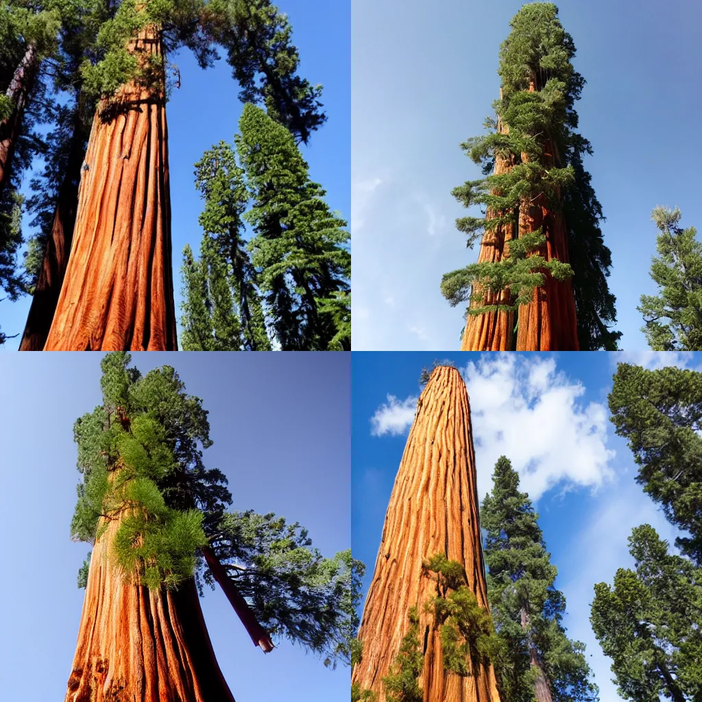 Prompt: A giant sequoia and a skyscraper