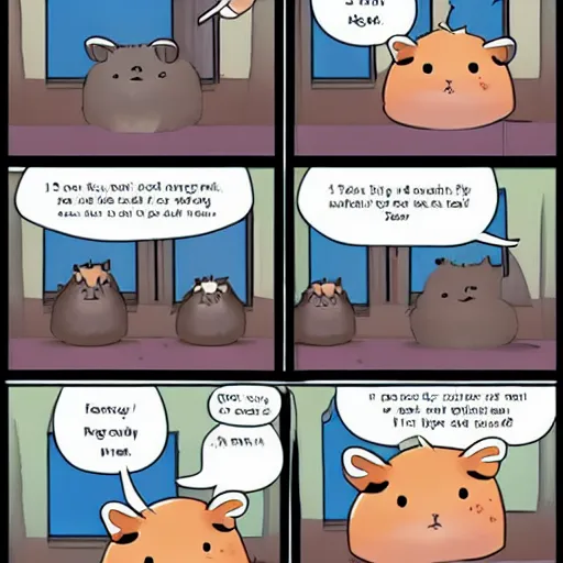 Prompt: The comic where a goofus hamster is shown the error of their ways.