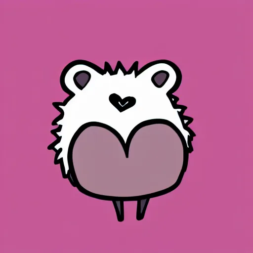 Image similar to cute hedgehog heart love cute adorable emote twitch waving lineart