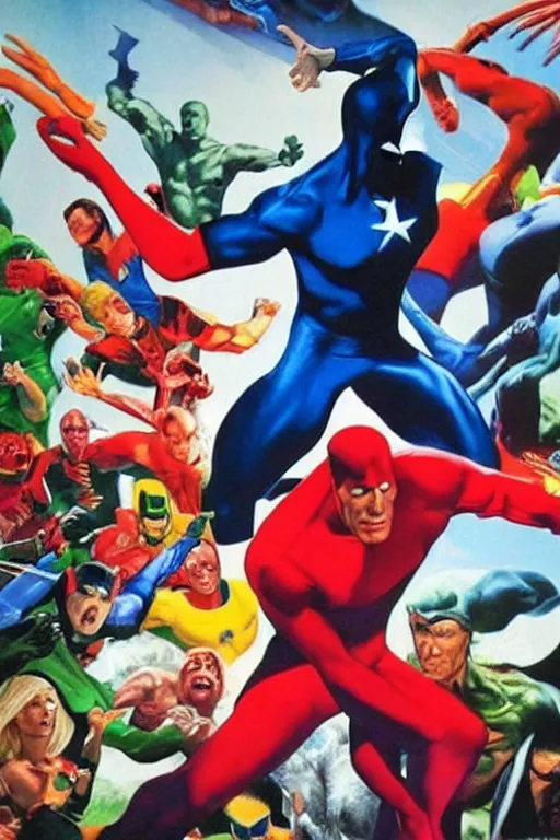 Image similar to alex ross artwork