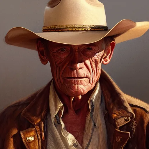 Image similar to a man, lance henriksen, cowboy hat, portrait, wild west, fantasy, highly detailed, digital painting, artstation, concept art, sharp focus, illustration, art by artgerm and greg rutkowski and alphonse mucha