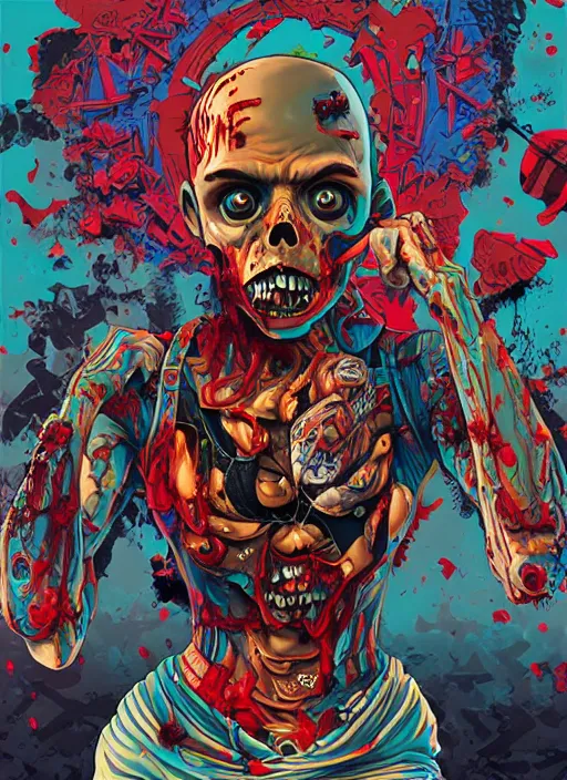 Image similar to zombie full body hiphop streetwear drip, tristan eaton, victo ngai, artgerm, rhads, ross draws