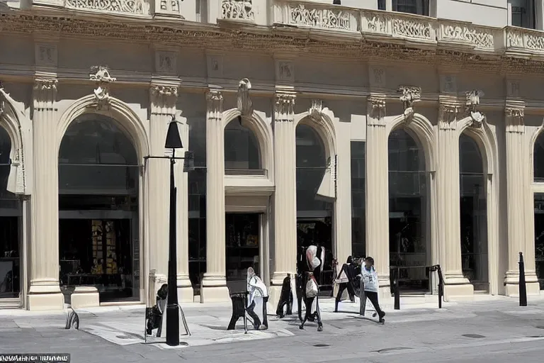 Image similar to apple - store, apple - store, apple - store lived in a palatial manor with gilded marble and doric columns and they decided it wasn't enough like a telephone