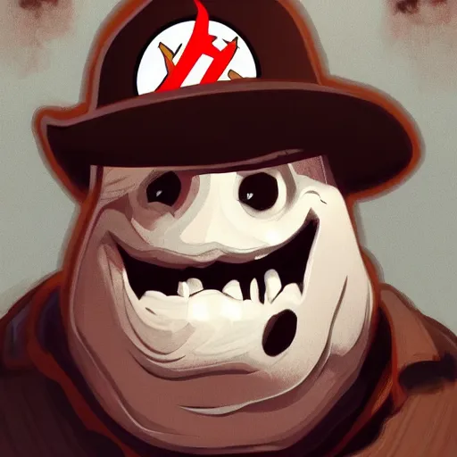 Image similar to the ghostbusters marshmallow man wearing timberlands and a yankee hat smoking a joint walking threw new york city, highly detailed portrait, digital painting, artstation, concept art, smooth, sharp foccus ilustration, artstation hq