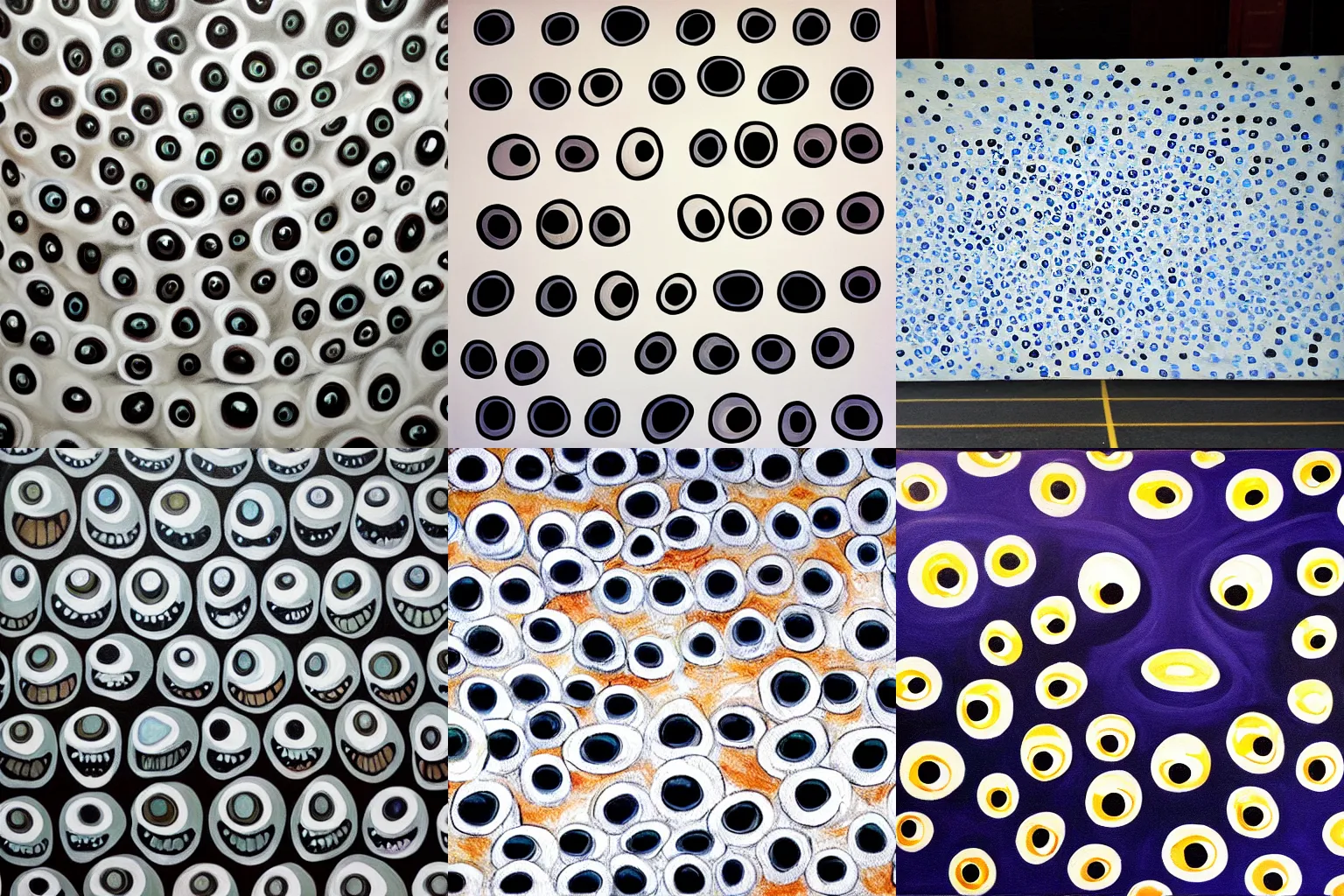 Prompt: painting of a wall made of eyeballs