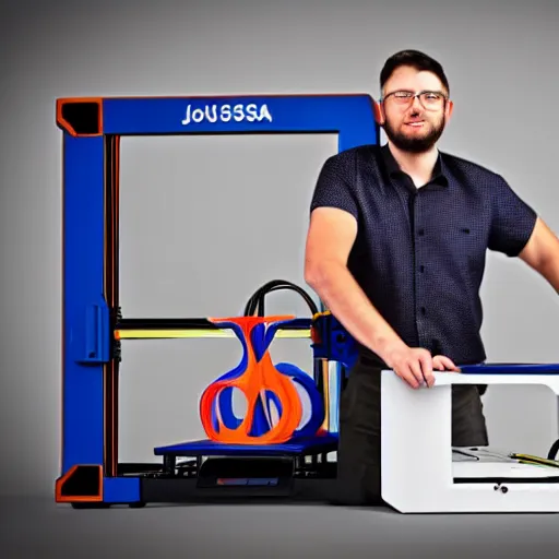 Image similar to josef prusa showing new prusa xxl 3 d printer high end photoshoot