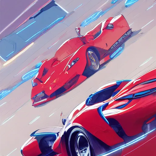 Prompt: ferrari official fanart behance hd artstation by jesper ejsing, by rhads, makoto shinkai and lois van baarle, ilya kuvshinov, ossdraws, by feng zhu and loish and laurie greasley, victo ngai, andreas rocha, john harris