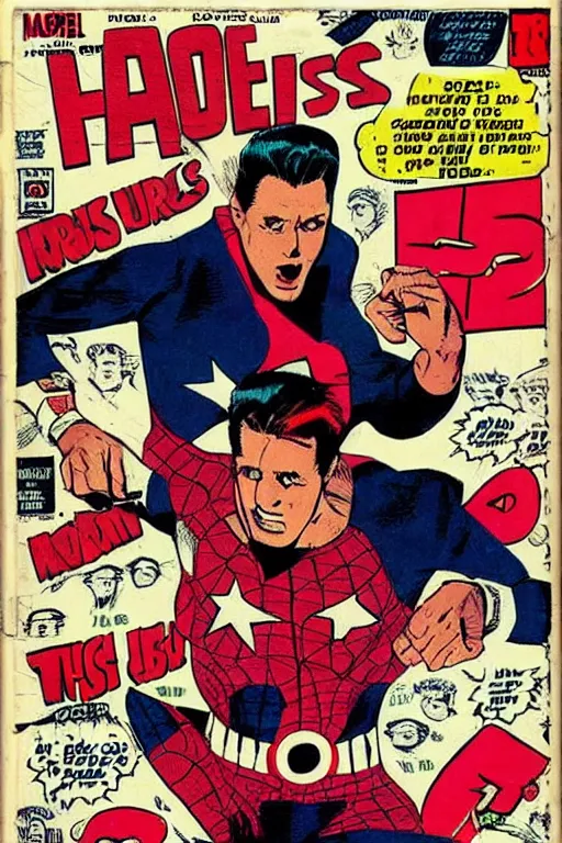 Image similar to Luis Miguel in the style of 1960's Marvel comic