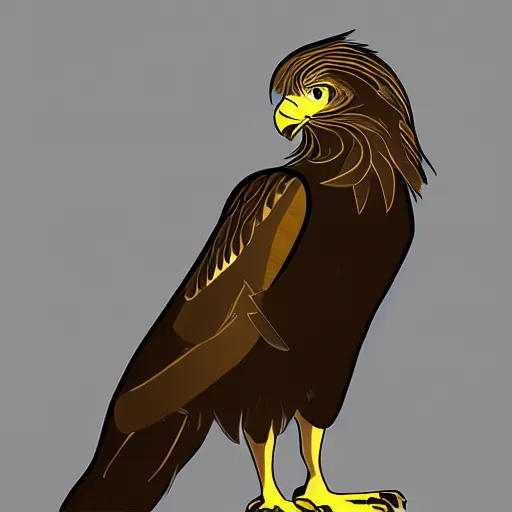 Prompt: high contrast golden eagle by aubrey beardsley, unreal engine