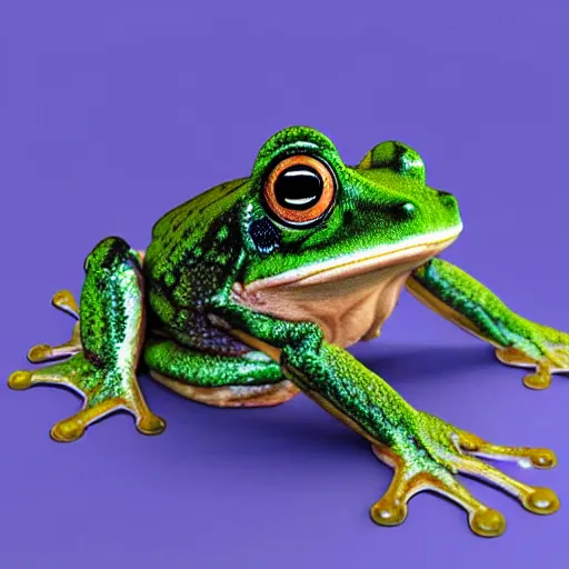 Prompt: Hyperrealistic Cyborg Frog