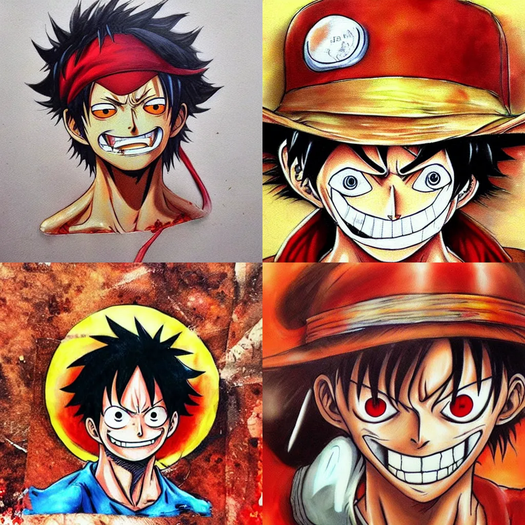 Prompt: “monkey d luffy realistic art”