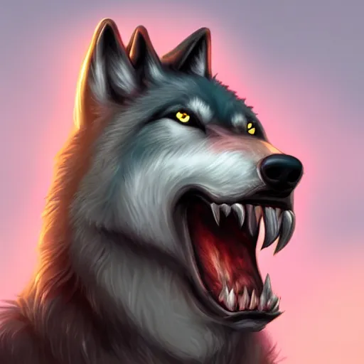 Prompt: wolf nom , trending on Artstation