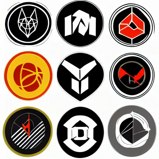 Image similar to multiple concept art logo variants vector stylized 4 k