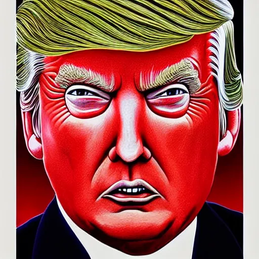 Prompt: Donald Trump painted by Alex grey