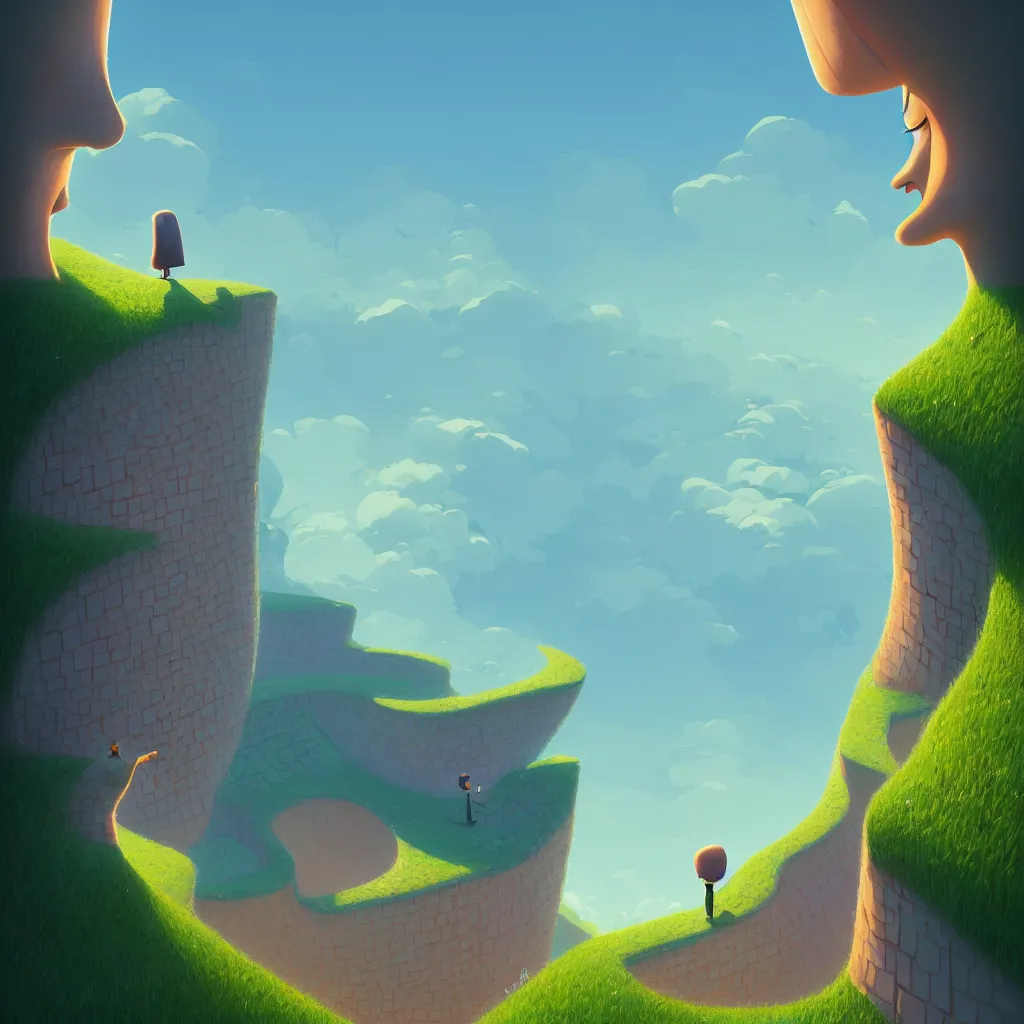 Image similar to cartoon face gediminas pranckevicius from all perspectives by rhads, makoto shinkai and lois van baarle, ilya kuvshinov, rossdraws global illumination