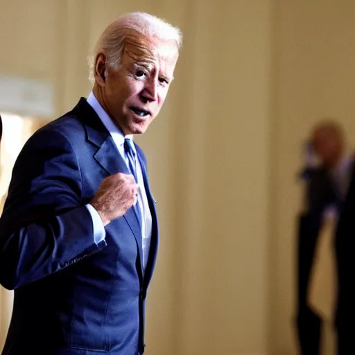 Image similar to a still of Joe Biden dressed like a gangster, Thug life. Professional photo