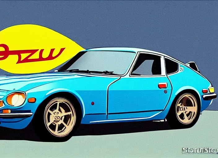 Image similar to highly detailed datsun 2 4 0 z, retro minimalist art by jean giraud, moebius starwatcher comic, sharp, 8 k