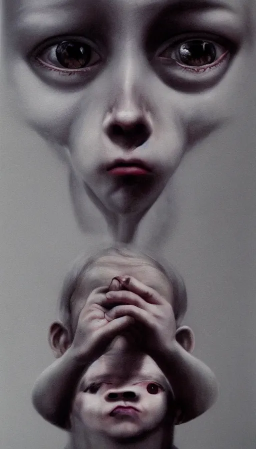 Image similar to techno artwork, by gottfried helnwein