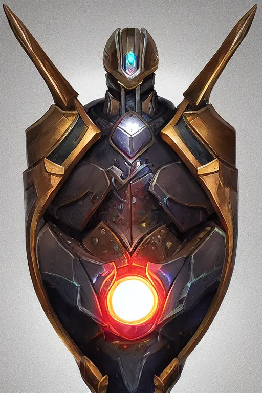 Image similar to shield fantasy epic legends game icon stylized digital illustration radiating a glowing aura global illumination ray tracing hdr fanart arstation by ian pesty and katarzyna da „ bek - chmiel