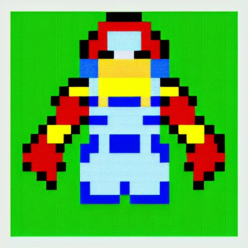 Image similar to pixelated hero, 1 2 8 bit, 1 0 0 0 x 1 0 0 0 pixel art, nintendo game, pixelart, high quality, no blur, sharp geometrical squares