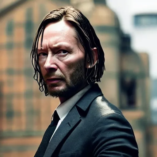 Image similar to thom yorke as john wick