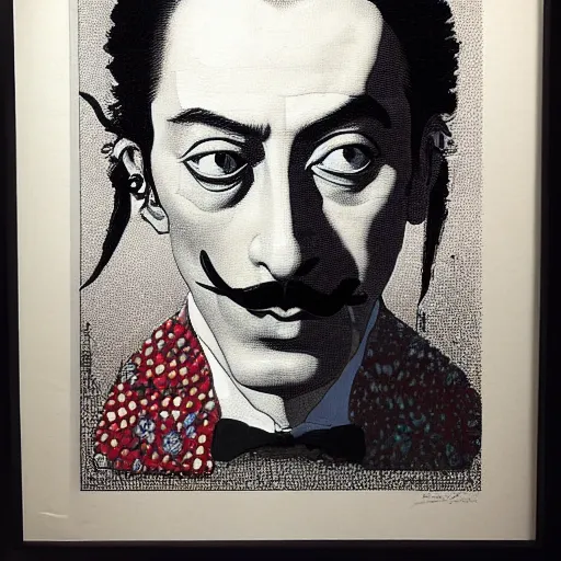 Image similar to portrait of Salvador Dali in the style of Takato Yamamoto