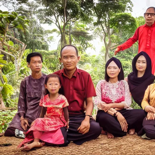 Prompt: an indonesian family portrait, natgeo, high resolution, 4 k hd