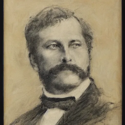 Image similar to portrait of an action hero, suit, tie, smile, by alfred stevens in charcoal