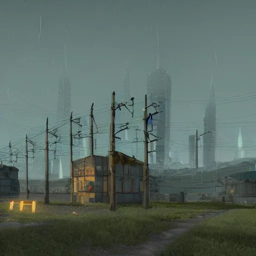 Image similar to the citadel from half - life by simon stalenhag, 4 k, hdr, tonemapping, goldsrc, half - life engine, black mesa, wad file, detailed, atmospheric, majestical lighting