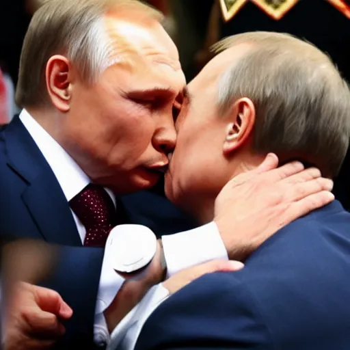 Image similar to orban viktor kissing putin