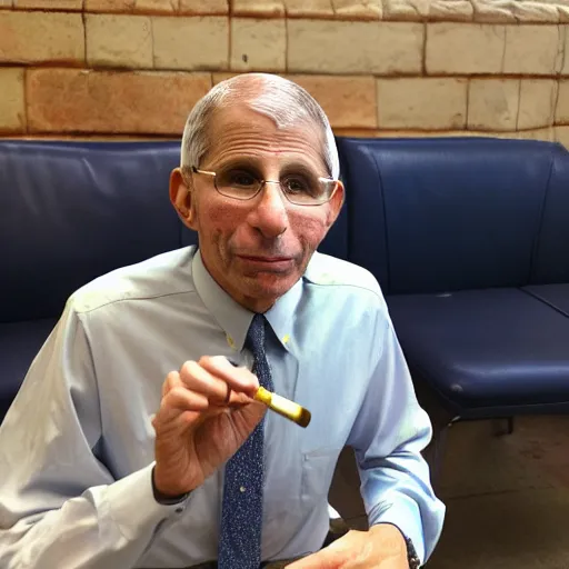 Prompt: a high quality photo of Dr. Fauci smoking crack