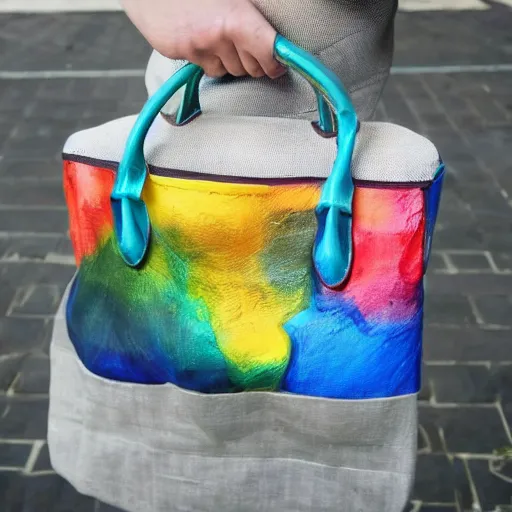 Image similar to bag in the shape of an artist's palette