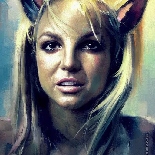 Image similar to britney spears and lola bunny morphed together, hybrid, jeremy mann painting