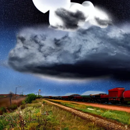 Image similar to wild weather rolling in on blue moon station