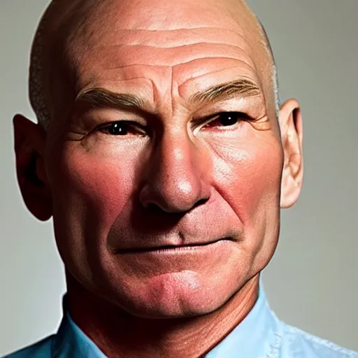 Image similar to photograph of Patrick Stewart dressed as the tooth fairy