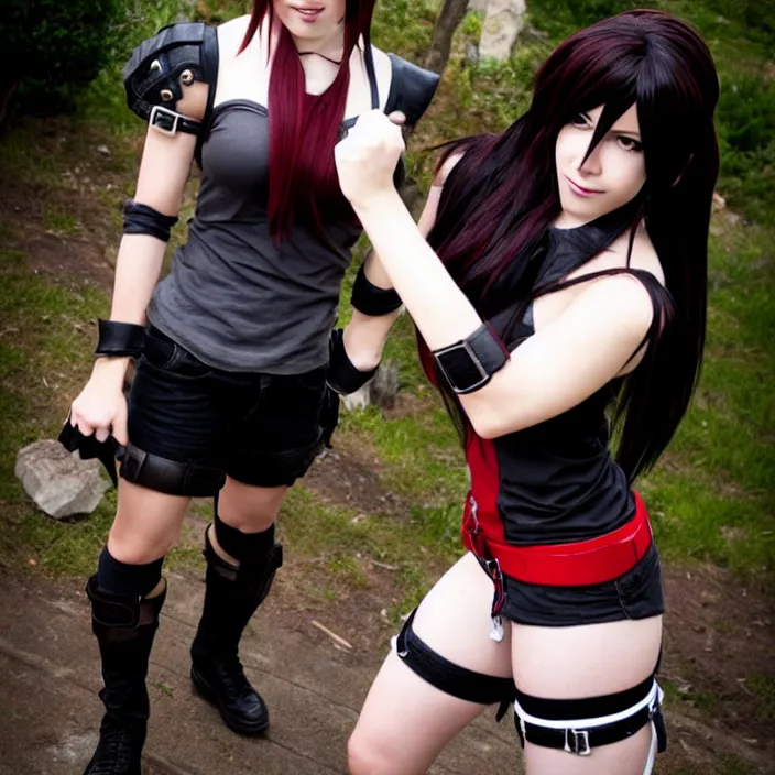 Prompt: tifa lockhart cosplay