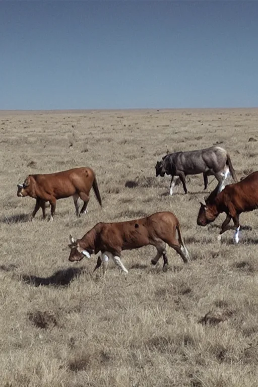 Prompt: space cattle herd