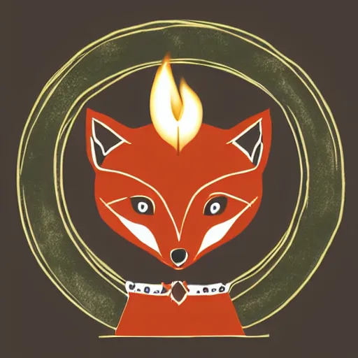 Prompt: candle fox company illustration