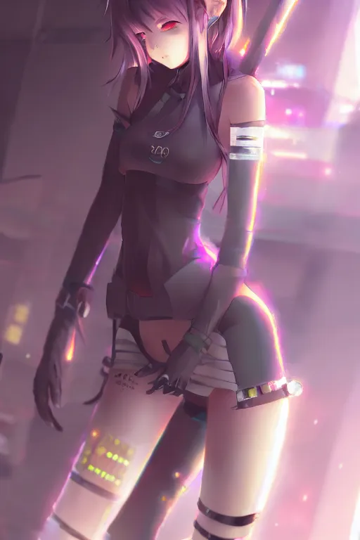 Prompt: beautiful anime art of a cyberpunk neko girl, character by WLOP, Logan, Cure, Mingchen Shen, BangkuART, sakimichan, yan gisuka, JeonSeok Lee, trending on Artstation, Trending on Pixiv