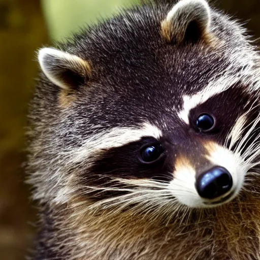 Prompt: a matryoshka nesting doll of a raccoon, detailed photo