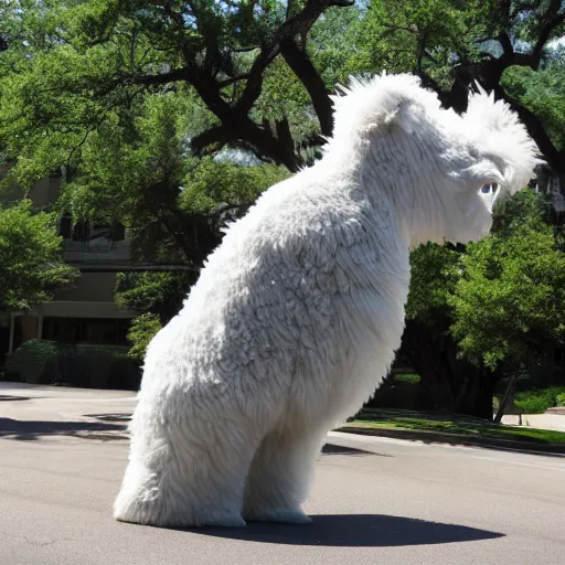 Image similar to AUSTIN, TX JUNE 7 2024: Fluffy gigantic creature demands a hug.